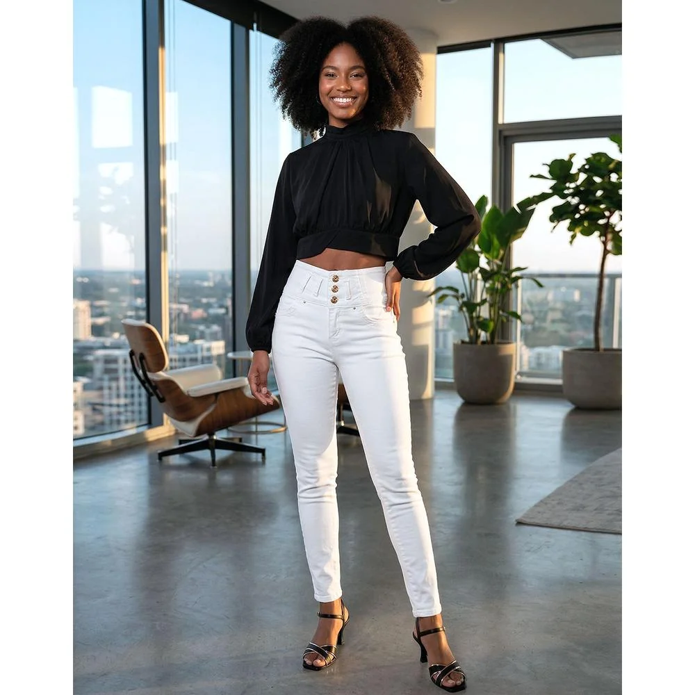 Jeans Mujer Moda Skinny Blanco Fergino 52905801
