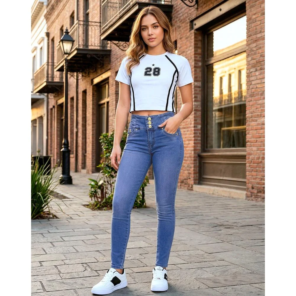Jeans Mujer Moda Skinny Azul Fergino 52905800