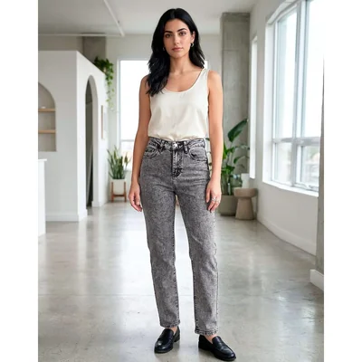 Jeans Mujer Moda Recto Negro Frizia Jeans 60605803