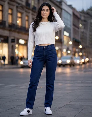 Jeans Mujer Basico Recto Azul Oggi 59105835