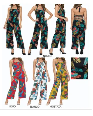 PAQUETE 10PZS JUMPSUIT CON ESTAMPADO TROPICAL