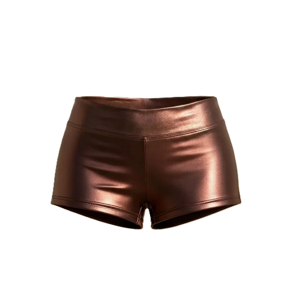 Short Cuero Sintético Metalizado Cachetero