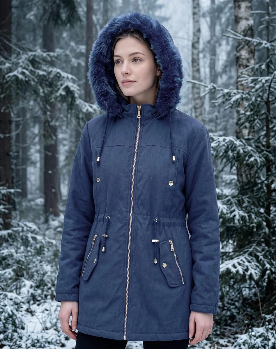 Chamarra Mujer Con Capucha Azul Roosevelt 50105906