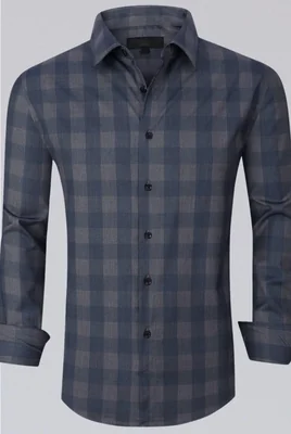 Camisa de vestir  corte slim a cuadros manga larga