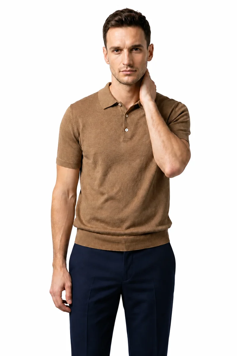 PLAYERA POLO DE PUNTO | KHAKI