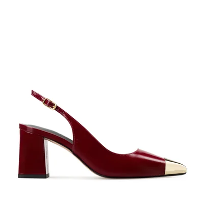 Zapatillas De Tacón Davenia De Piel Para Dama Mod. Adela Rojo