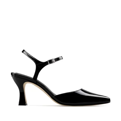 Zapatillas De Tacón Davenia De Piel Para Dama Mod. Magda Negro