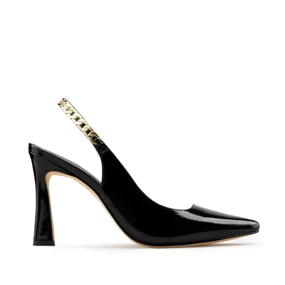 Zapatillas De Tacón Davenia De Piel Para Dama Mod. Sandra Negro