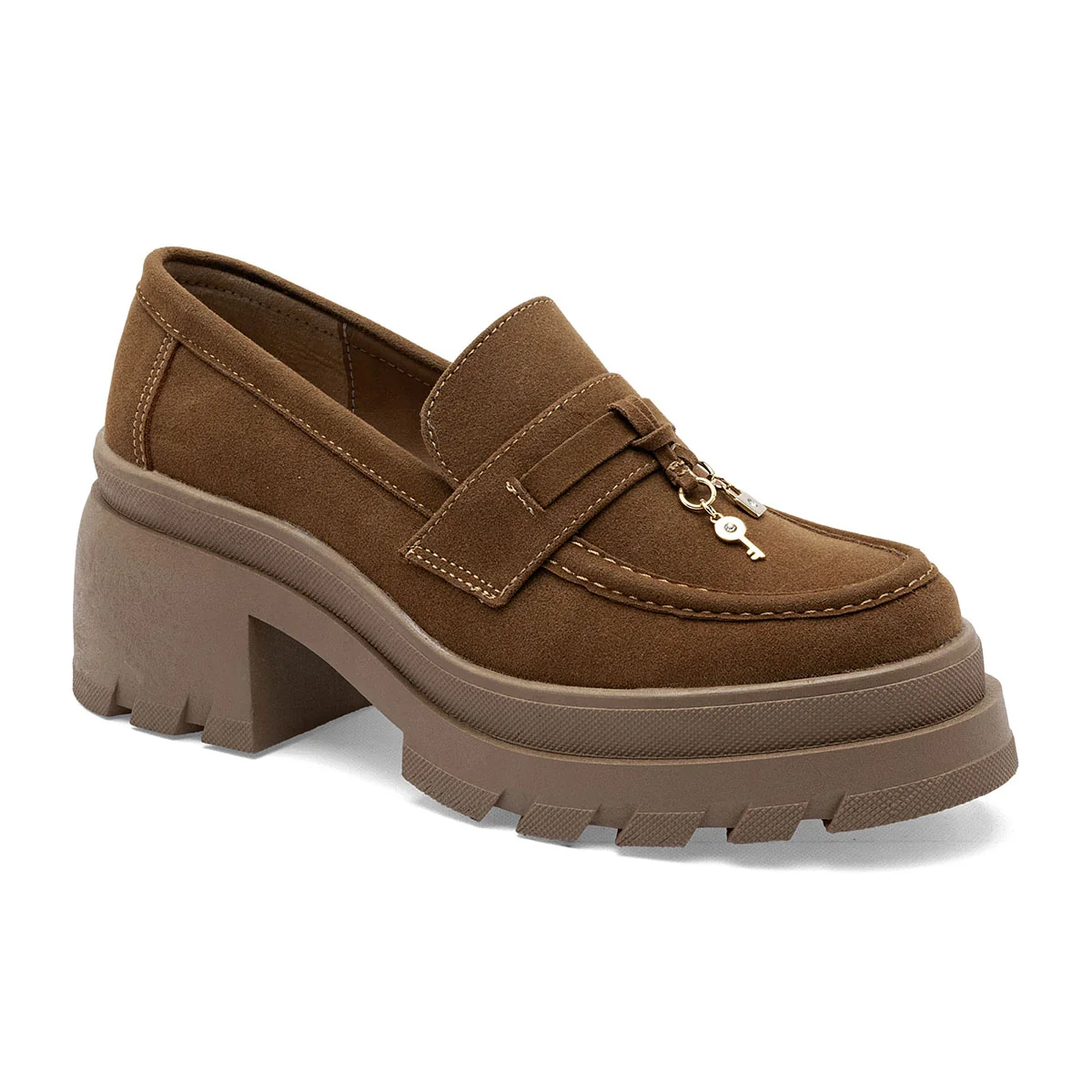 Mocasín de Plataforma con Hebilla Dorada