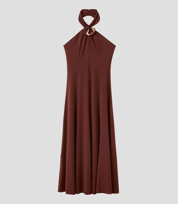 Vestido midi liso Mujer