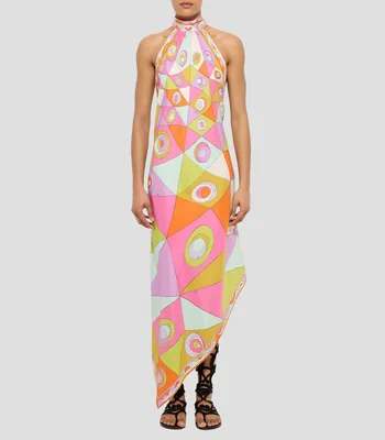 Vestido largo estampado Mujer