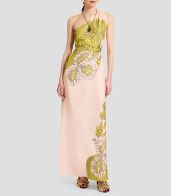 Vestido largo estampado Mujer