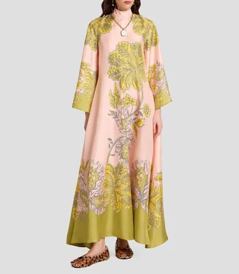 Vestido largo estampado Mujer
