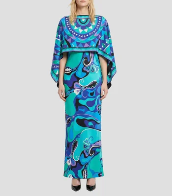 Vestido largo estampado Mujer