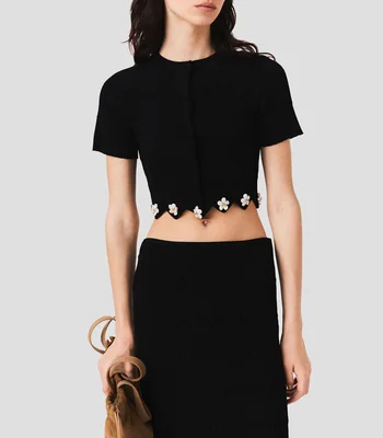Blusa lisa manga corta Mujer