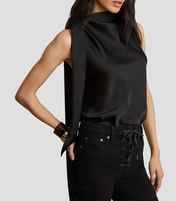 Blusa lisa sin mangas Mujer