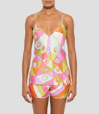 Blusa estampada sin mangas Mujer
