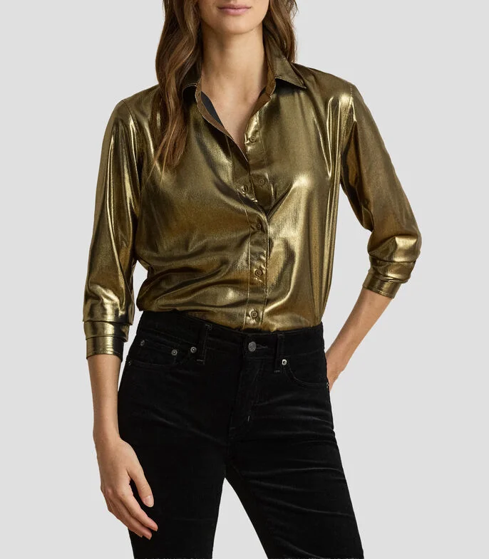 Blusa lisa manga larga Mujer