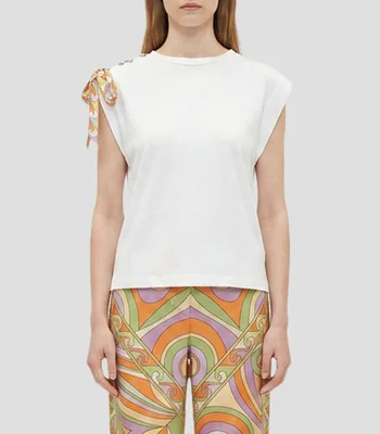 Playera cuello redondo manga corta lisa Mujer