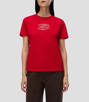 Playera cuello redondo manga corta lisa Mujer