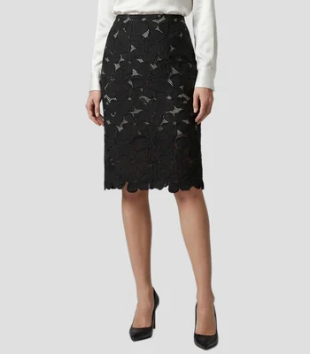 Falda midi recta fantasía Mujer