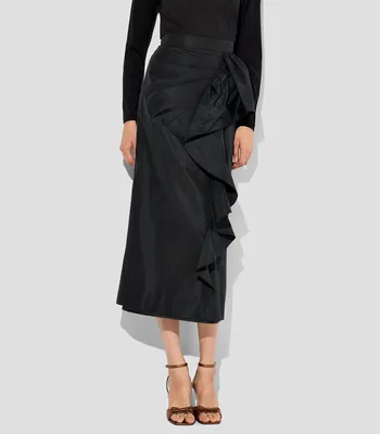 Falda midi regular lisa Mujer