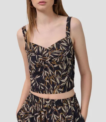 Top con estampado sin mangas Mujer