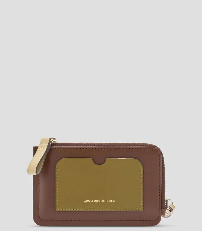 Cartera en piel liso Mujer