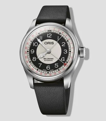 Reloj Unisex Big Crown Pointer Date Deportivo Negro, Plateado