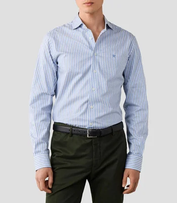 Camisa con rayas manga larga Hombre