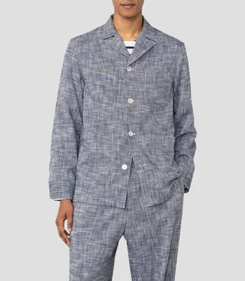 Camisa a rayas manga larga Hombre
