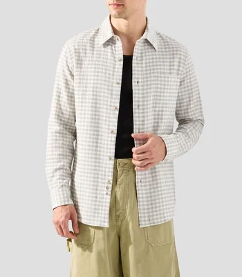 Camisa cuadros manga larga Hombre