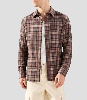 Camisa cuadros manga larga Hombre