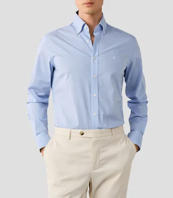 Camisa con microdiseños manga larga Hombre