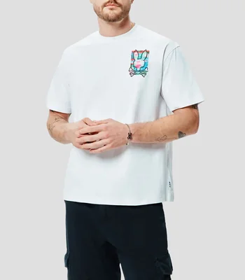 Playera cuello redondo manga corta estampada Hombre