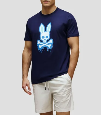 Playera cuello redondo manga corta estampada Hombre