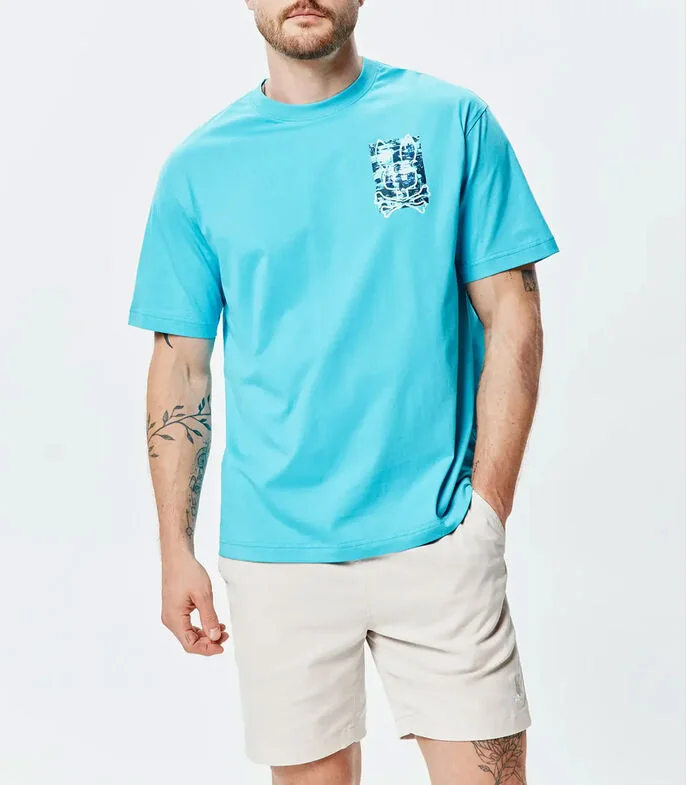 Playera cuello redondo manga corta estampada Hombre