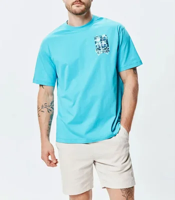 Playera cuello redondo manga corta estampada Hombre