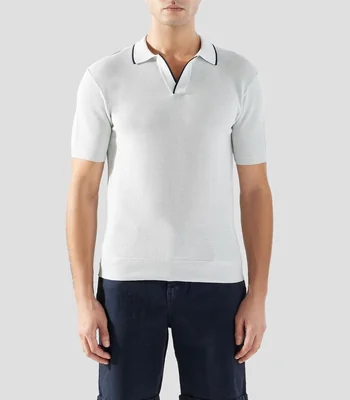 Playera tipo polo manga corta lisa Hombre