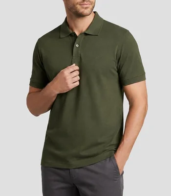 Playera tipo polo manga corta lisa Hombre