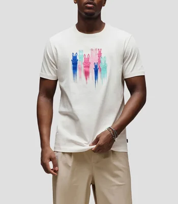 Playera cuello redondo manga corta estampada Hombre