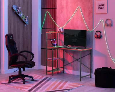 Escritorio Gamer Gamecraft con Entrepaños Negro