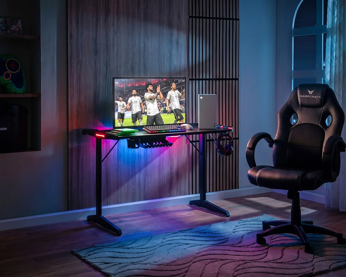 Escritorio Gamer Gamecraft con Luz Negro