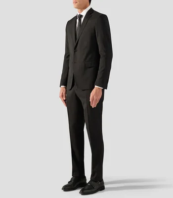 Traje de lana corte regular liso Hombre