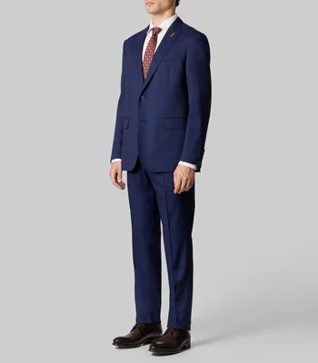 Traje de corte slim en lana liso Hombre