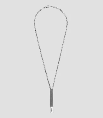 Collar en plata con pisacorbata Hombre
