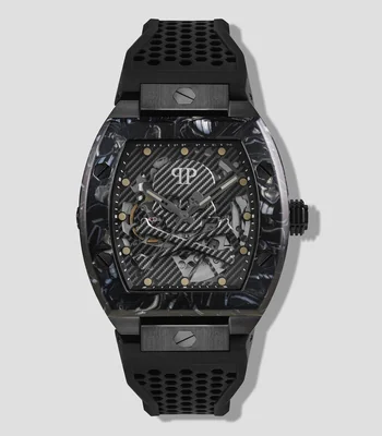 Reloj para Hombre The Skeleton de vestir cráneo negro