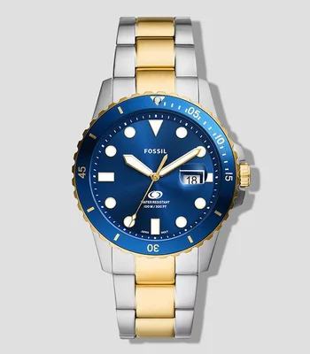 Reloj para Hombre Blue Dive Casual, Gris, Oro, Azul