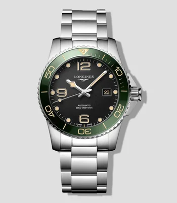 Reloj para Hombre HydroConquest deportivo, verde, plateado