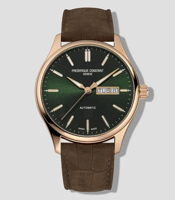 Reloj para Hombre Classic Index Casual Verde, Oro Rosa
